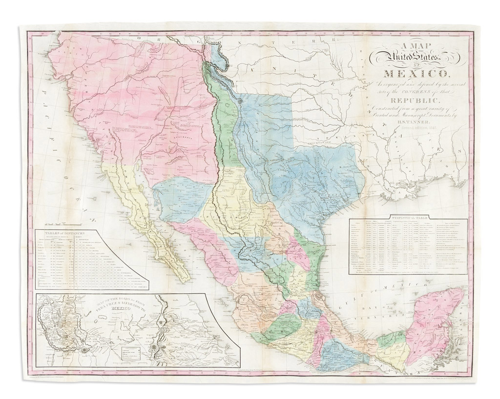 (MEXICO.) Henry Schenk Tanner. A Map of the United States of Mexico,
